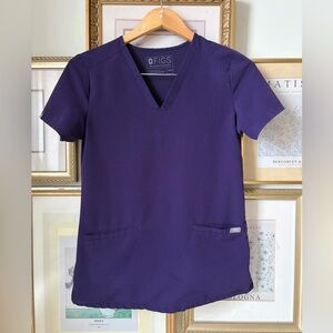 Figs Casma Scrub Top Purple Jam XXS